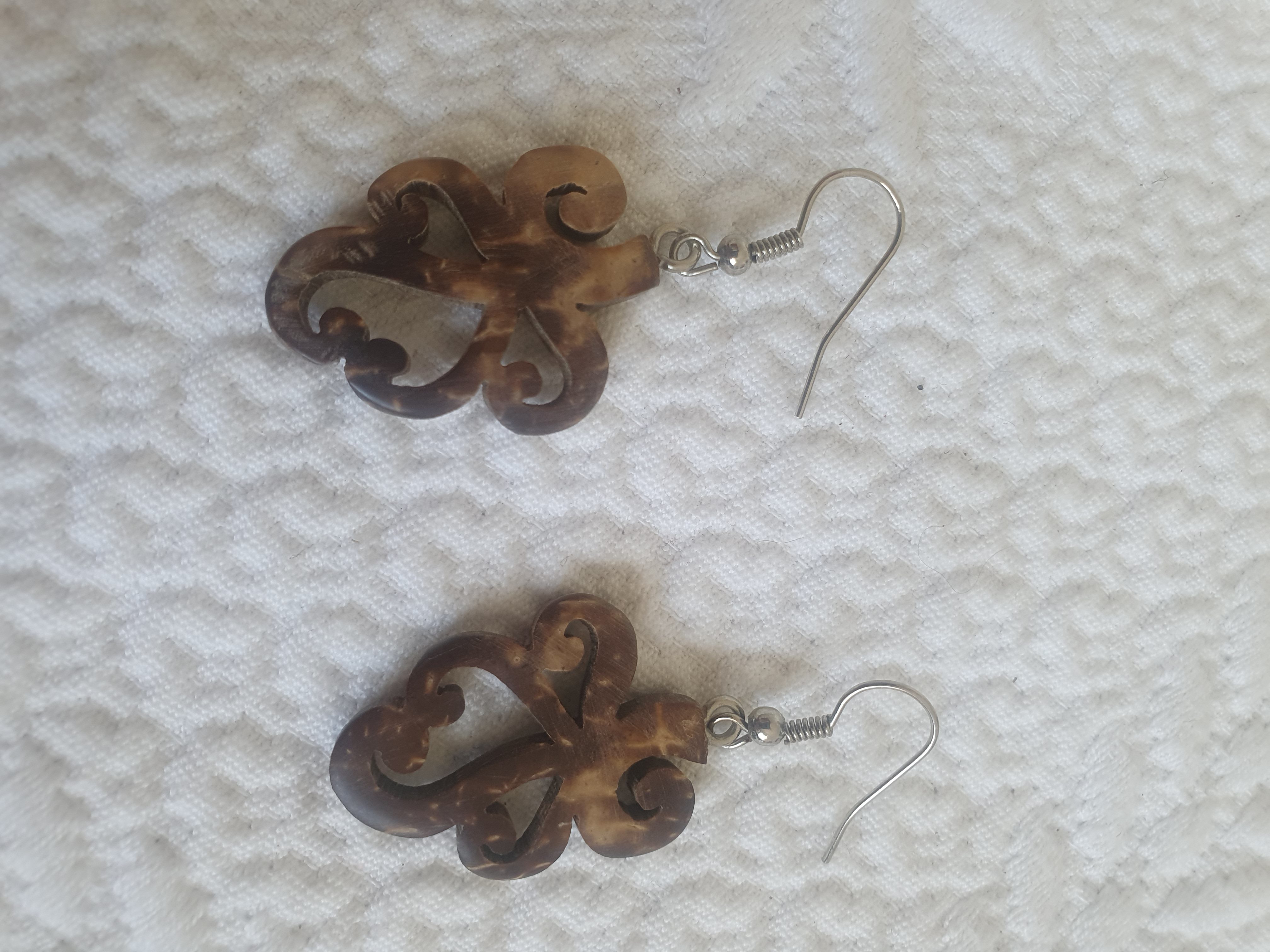 Boucles d'oreilles fantaisie en bois