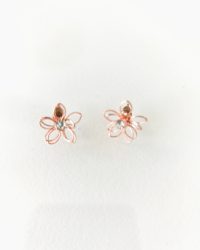 Boucles d'oreilles fleur toutes fines avec brillant (003)