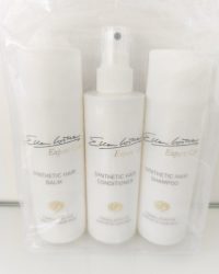 Shampoing, après shampoing et spray coiffant