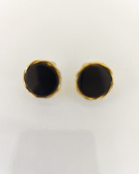 Boucles d'oreilles noires et dorées (n31)