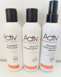 Shampoing, après shampoing et spray coiffant