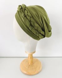 Bonnet kaki avec tresses