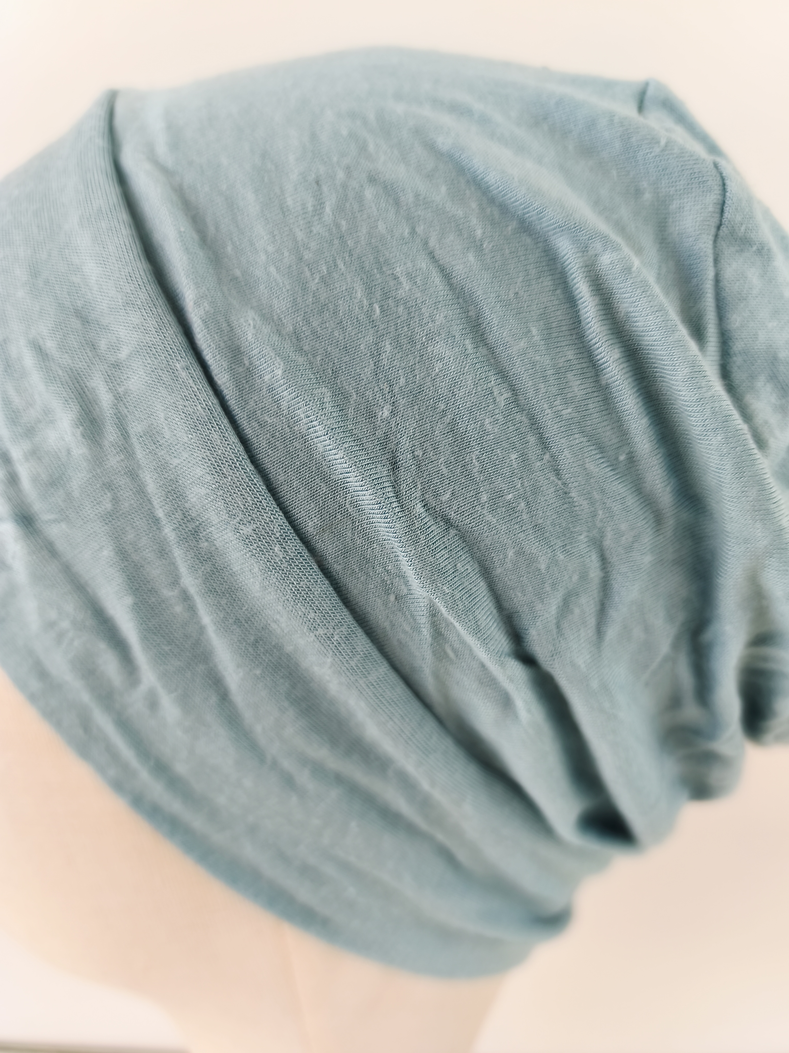 Bonnet simple bleu clair coton – Image 3