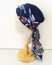 Bonnet avec foulard intégré à nouer marque Fleurie